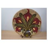 Large Decorative Clay Plate and Vase
