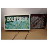 *2* Lighted Bar Signs - Cold Beer and Bacardi
