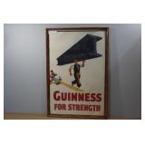 Vintage Guiness Beer Framed Advertisement