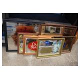 Assorted Framed Bar Mirror Beer Signs
