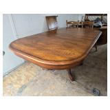 Oak Dining Table with Extension Leaf and 6 Chairs (2 Different Chair Styles)