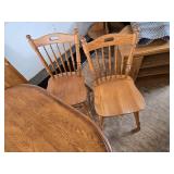 Oak Dining Table with Extension Leaf and 6 Chairs (2 Different Chair Styles)