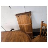 Oak Dining Table with Extension Leaf and 6 Chairs (2 Different Chair Styles)