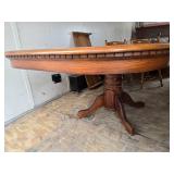 Oak Dining Table with Extension Leaf and 6 Chairs (2 Different Chair Styles)