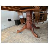 Oak Dining Table with Extension Leaf and 6 Chairs (2 Different Chair Styles)