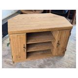 Wooden TV Stand with Storage Cabinet and Shelves