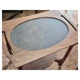 Vintage Two-Tier Rolling Wooden Serving Cart