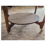 Vintage Two-Tier Rolling Wooden Serving Cart