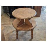 Vintage Two-Tier Wooden End Table