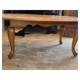 Oval Wooden Coffee Table with Cabriole Legs