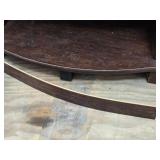 Wooden Entertainment Console with Glass Paneled Doors