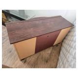 Wooden Entertainment Console with Glass Paneled Doors