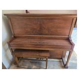 Vintage Hallet & Davis Upright Piano with Bench