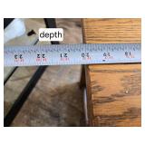 Vintage Oak Side Table with Pull-Out Tray