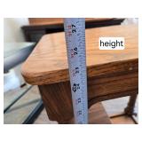 Vintage Oak Side Table with Pull-Out Tray