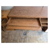 Wooden Desk with Built-In Shelves and Keyboard Drawer