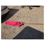 Red Patio Umbrella with Wooden Pole