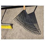 Set of Yard Tools: Snow Shovel, Broom, and Rake