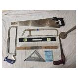 Hand Tools Including Saws and Level