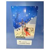 Lot of 2 Used Woodland Lighted and Motion Doe Christmas Decorations