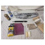 Popcorn Spray Can, Partial JB-80, Gas Strut, Sanding Sheets,