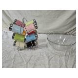 Glass Spice Jars with Lids and Rack