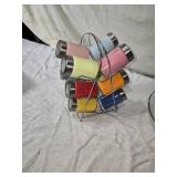 Glass Spice Jars with Lids and Rack