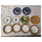 Chicken-Themed Ceramic Dinner Plates, Bowls, and Mugs