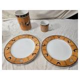 Chicken-Themed Ceramic Dinner Plates, Bowls, and Mugs