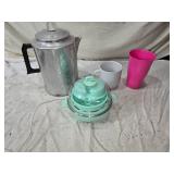 Kitchenware Items Including Egg Boiler and Percolator