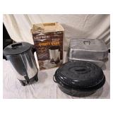 West Bend Party Perk Coffee Urn and Roasting Pans Set