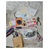 Office Supplies with Pens, Labels, and Tools