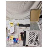 Office Supplies with Pens, Labels, and Tools
