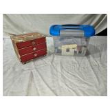 Decorative Jewelry Box with Contents and Sewing Kit Collection