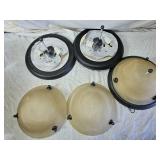 Frosted Glass Ceiling Light Fixtures with Mounting Plates