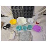 Kitchenware with Bakeware, Containers, and Grinder