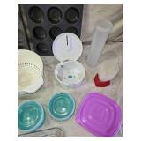 Kitchenware with Bakeware, Containers, and Grinder