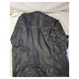 2 Jackets: Black Leather Size 42 and Firefighter