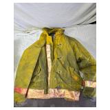 2 Jackets: Black Leather Size 42 and Firefighter