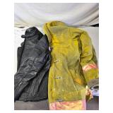 2 Jackets: Black Leather Size 42 and Firefighter