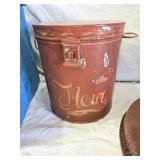 Vintage Flour Tin and Fabric Storage Ottoman