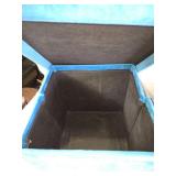 Vintage Flour Tin and Fabric Storage Ottoman