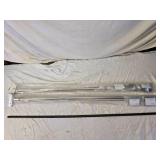 Nickel Finish Curtain Rods with Hardware, Sepia Still Life Art, and Wire Shelves