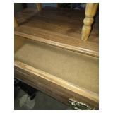 Wooden Chest of 5 Drawers and End Table