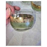 Vintage Glass Decanter with Stopper and Matching Glasses