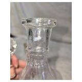 Vintage Crystal Decanter with Gold Rimmed Glasses