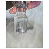 Vintage Crystal Decanter with Gold Rimmed Glasses