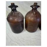 Vintage Hi-lex Amber Glass Jugs with Handles
