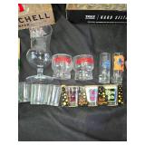 Glassware Including Beverage Glasses and Shot Glasses