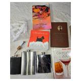 Barware Collection: Cocktail Books, Flasks, and Accessories